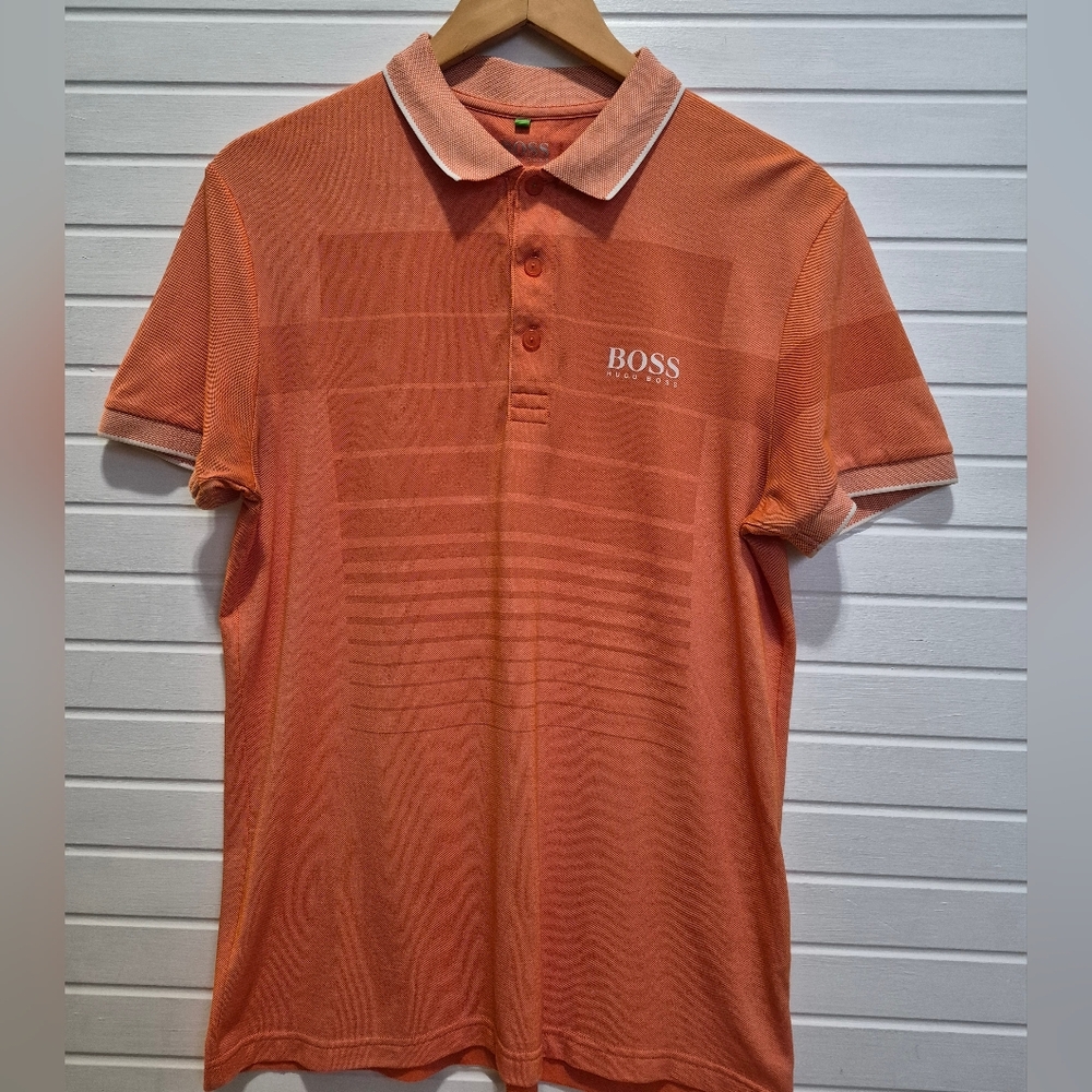 Hugo Boss Paddy Pro Orange Golf Luxury Polo Medium